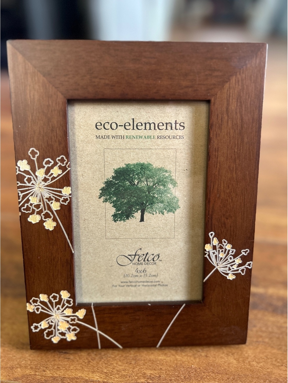Fetco Eco-Elements Wooden Photo Frame with Floral Design 4x6